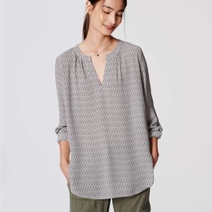 LOFT Geo Split Neck Tunic